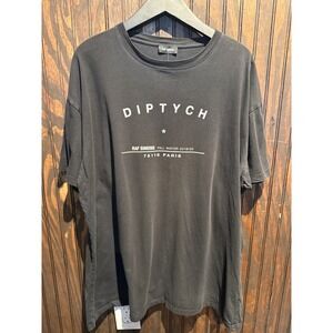 Raf Simons Diptych Paris FW19 Black Graphic T-Shirt Oversized Mens XL